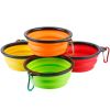 4Pcs Silicone Collapsible Dog Bowls BPA Free Travel Dog Bowl Foldable Dog Food Water Bowl