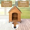 Outdoor Dog House, Waterproof Puppy Shelter Indoor Doghouse with Elevated Floor