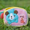 [Puppy & Apple] Embroidered Applique Fabric Art Wrist Wallet / Coin Purse (4.1*3)