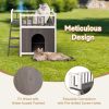 2-Story Wooden Dog House for Outdoor and Indoor, Pet House with Stairs, Grey & White