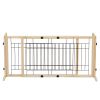 Wood Freestanding Pet Gate;  38"-71" Length Adjustable Dog Gate;  Safety Fence for Stairs Doorways;  Natural