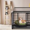 Dog Crate Dog Cage Dog Kennel for Large Dogs, Heavy Duty 36 in Pet Playpen for Training Indoor Outdoor with Plastic Tray, Double Doors & Secure Lock