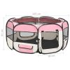 Foldable Dog Playpen with Carrying Bag Pink 57.1"x57.1"x24"