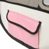 Foldable Dog Playpen with Carrying Bag Pink 57.1"x57.1"x24"