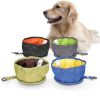 Dog Bowl Open Air Travel Food Holder Folding Foldable Feeder Dish Water Bowl Food Stockpiling Bag Pet Nibble Plate Drink Waterproof