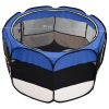 Foldable Dog Playpen with Carrying Bag Blue 35.4"x35.4"x22.8"