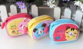 [Puppy & Apple] Embroidered Applique Fabric Art Wrist Wallet / Coin Purse (4.1*3)