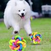 Pet Dog Puppy Colorful Rubber Training Chew Ball Small Bell Squeaky Sound Play Toy Dog Bite Resistant Ball Dog Accessories