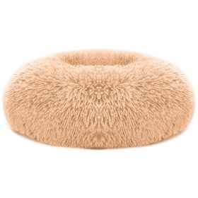 Pet Dog Bed Soft Warm Fleece Puppy Bed Dog Cozy Nest Sofa Bed Cushion M Size (Color: Brown)