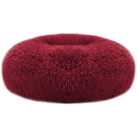 Pet Dog Bed Soft Warm Fleece Puppy Bed Dog Cozy Nest Sofa Bed Cushion M Size (Color: Red)