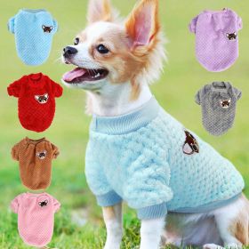 Pet Dog Clothes flannel Dog Winter clothe Puppy (Color: purple)