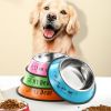 Stainless steel dog bowl; color anti-skid dog bowl