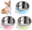 Crate Dog Bowl; Removable Stainless Steel Hanging Pet Cage Bowl Food & Water Feeder Coop Cup for Puppy