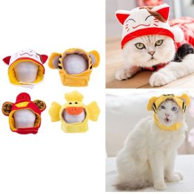 Funny Dog Hat Cartoon Duck Tiger Cosplay Costume Headgear Cute Pets Dog Cap Puppy Dress Up Accessories (Color: Red)