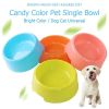 1Pc High Quality Solid Color Pet Bowls Candy-Colored Lightweight Plastic Single Bowl Small Dog Pet Bowl Pet Feeding Supplies