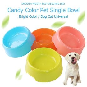 1Pc High Quality Solid Color Pet Bowls Candy-Colored Lightweight Plastic Single Bowl Small Dog Pet Bowl Pet Feeding Supplies (Color: pink)