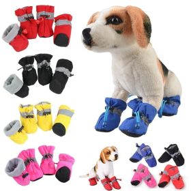 Anti-slip Pet Dog shoes Waterproof boots shoes puppy socks boots dog shoes (Color: Yellow)