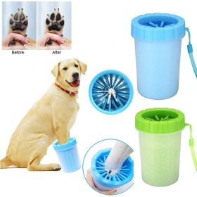 Pet Dog Paw Cleaner Cup Outdoor portable Soft Silicone Combs Quickly Wash Foot Cleaning Bucket Pet Foot Wash Tools (Color: Light Green)