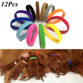 12 Pcs/Set Puppy Newborn Pets Identify Collars Adjustable Nylon Small Pet Dog Necklace Whelping Puppy Collars (Color: 12pcs)