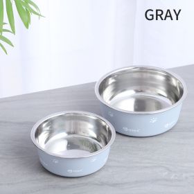 Dog Bowl For Food And Water, Stainless Steel Pet Feeding Bowl, Durable Non-Skid Insulated Heavy Duty With Rubber Bottom For Medium Large Dogs (Color: Gray)