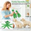 2Pcs Squeaky Dog Toys No Stuffing Crinkle Plush Octopus Dog Teething Toy Interactive Dog Toy Dog Training Toy For Puppy Small Medium Large Dog