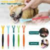 Three Sided Pet Toothbrush Three-Head Multi-angle Toothbrush Cleaning Dog Brush Bad Breath Teeth Care Tool