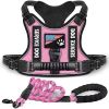 Pet Harness And Leash Set For Dog; Adjustable No Pull Service Dog Vest Harness For Walking