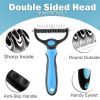 Professional Pet De-shedding Brush 2 Sided De-matting Dog Comb Brush Rake Puppy Grooming Tools Undercoat Shedding Flying Hair