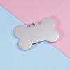 Metal Pet ID Tags With Pink Bone Shape For Dogs