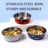 Dog Bowl For Food And Water, Stainless Steel Pet Feeding Bowl, Durable Non-Skid Insulated Heavy Duty With Rubber Bottom For Medium Large Dogs